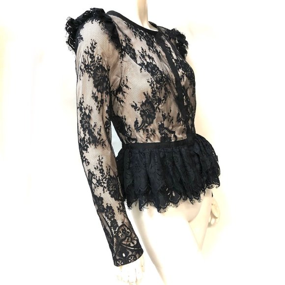 Georgina Chapman Marcheesa Pearl Lace Jacket Top - Picture 4 of 12